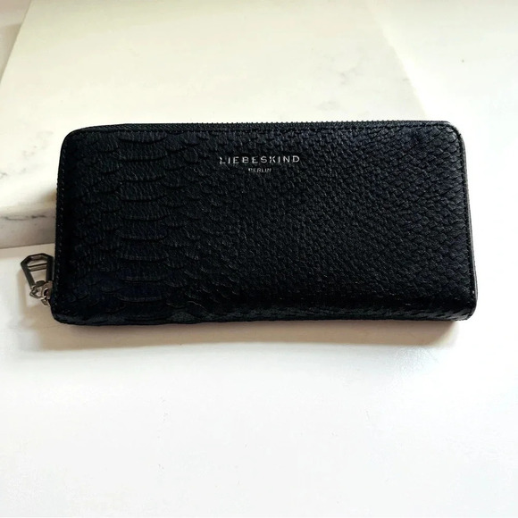 Liebeskind Berlin Lesley Snake Leather Large Zip Around RFID Protection Wallet